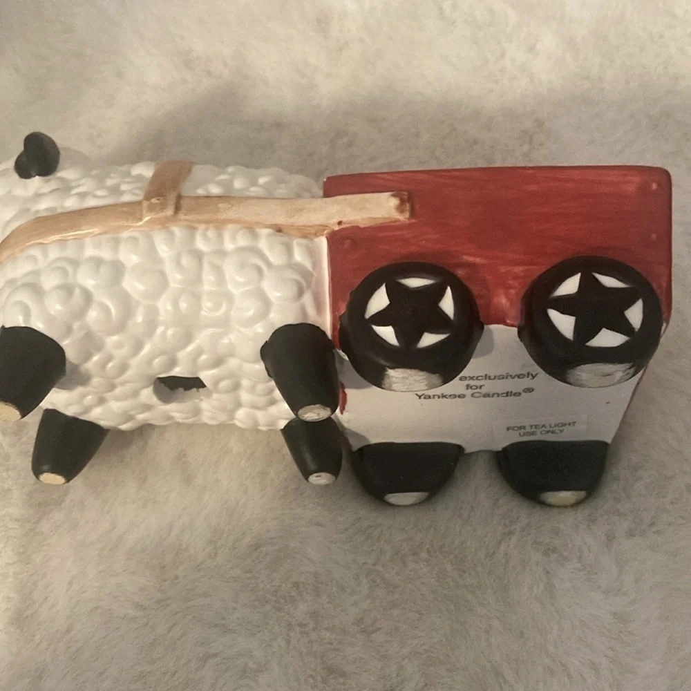 Yankee Candle Sheep Pulling Cart Tea Light Holder